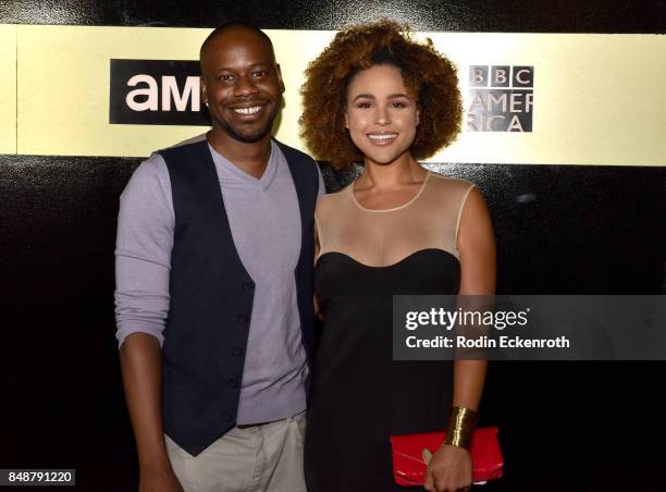 Actor Malcolm Barrett and guest attend AMC Networks 69th Primetime Emmy Awards after-party celebration at BOA Steakhouse on September 17, 2017 in...