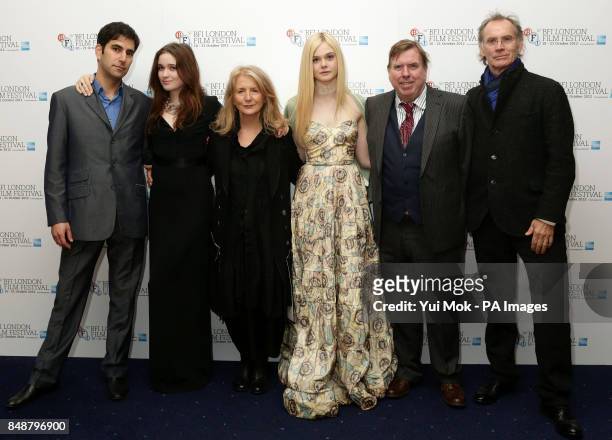 Producer Andrew Litvin, Alice Englert, director Sally Potter, Elle Fanning, Timothy Spall and producer Christopher Sheppard arriving for the BFI...