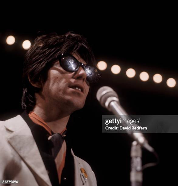 English guitarist Keith Richards of rock group The Rolling Stones performs on the set of the BBC Television pop music television show Top Of The Pops...