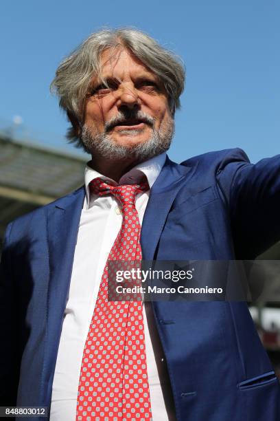 Massimo Ferrero, chairman US Sampdoria during the Serie A football match between Torino Fc and Uc Sampdoria .