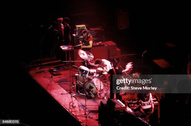 Photo of PINK FLOYD, L-R. Dave Gilmour , Nick Mason, Roger Waters, Rick Wright performing live onstage on Dark Side Of The Moon Tour at SHELTER...