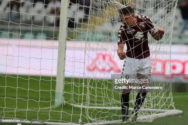Andrea Belotti of Torino FC disappointed after having missed a goal during the Serie A football match between Torino Fc and Uc Sampdoria .
