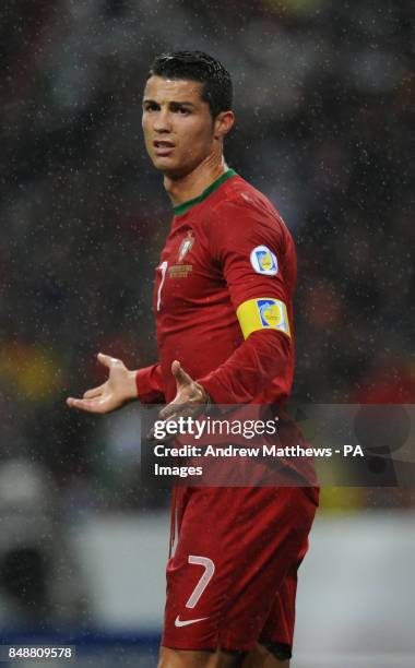 Portugal's Cristiano Ronaldo gestures during the World Cup Group F Qualifying match at the Estadio do Dragao, Porto, Portugal.