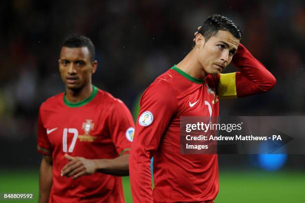 Portugal's Cristiano Ronaldo and Luis Nani before the World Cup Group F Qualifying match at the Estadio do Dragao, Porto, Portugal.