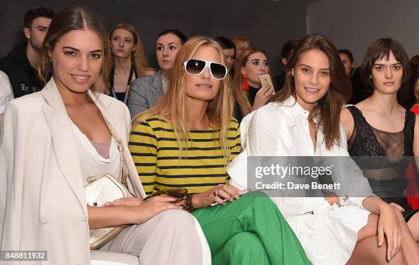 Amber Le Bon, Yasmin Le Bon, Charlotte Wiggins and Sam Rollinson attend the Antonio Berardi catwalk show during London Fashion Week at BFC...