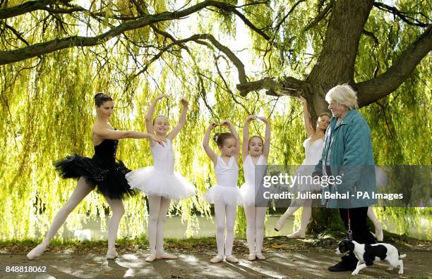 The Moscow Ballet's Natalia Gubanova with Megan Owens, Ruby Mae Dillon and Freya Dillon, from the Michael Chester school of Dance, meet an afternoon...