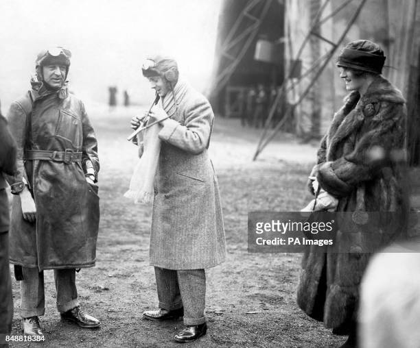 Edward the Prince of Wales at the Handley Page aerodrome in London. On the right is Lady Joan Mulholland.