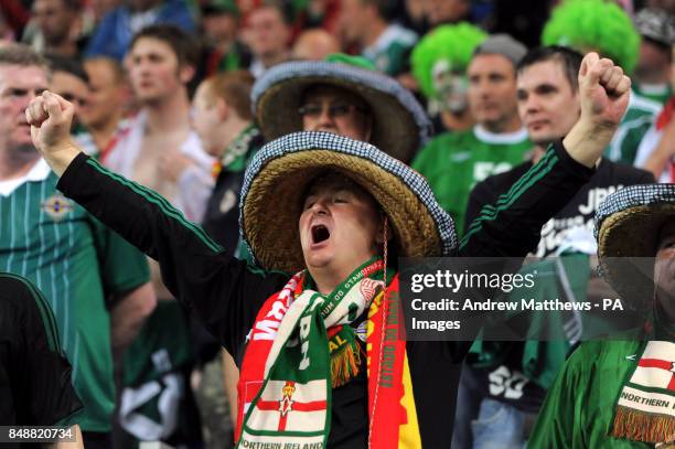 Northern Ireland fans in the stands