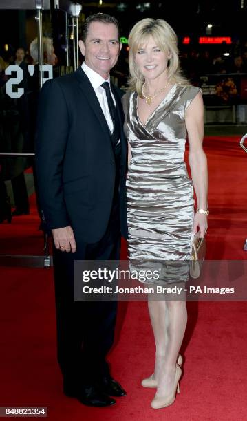 Anthea Turner and Grant Bovey arrive to attend the gala screening of 'Crossfire Hurricane, Odeon Leicester Square, London.