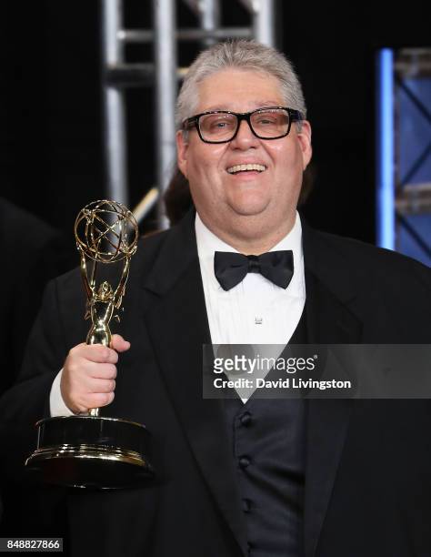 Executive producer David Mandel attends the press room at the 69th Annual Primetime Emmy Awards at Microsoft Theater on September 17, 2017 in Los...