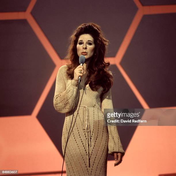 American singer Bobbie Gentry performs on the Bobbie Gentry music series for BBC Television at Television Centre in London circa 1968.