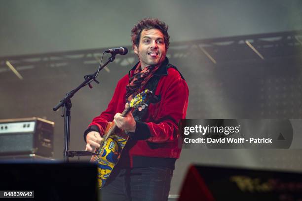 As know as Matthieu Chedid performs at Printemps Solidaire at Place de la Concorde on September 17, 2017 in Paris, France.