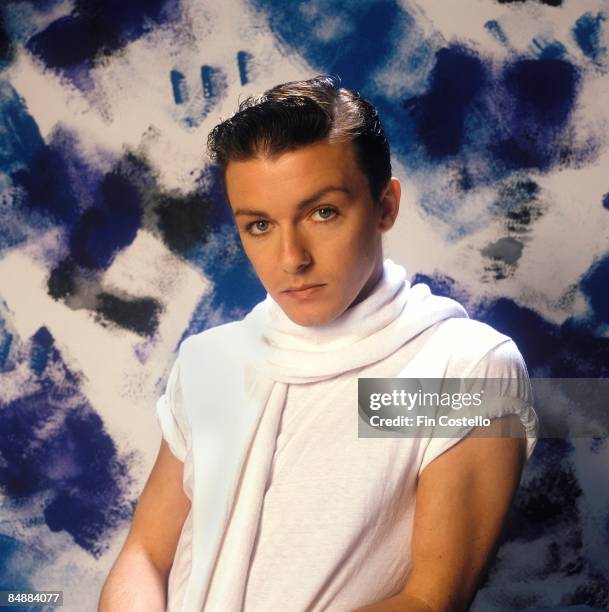 Photo of Ricky Gervais from SEONA DANCING posed in London in August 1983