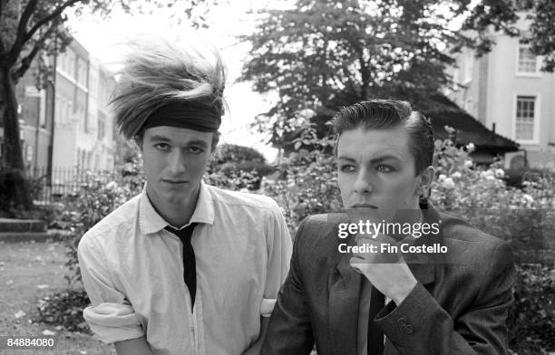 Photo of SEONA DANCING posed in a park in Islington, London in August 1983. Bill Macrae Ricky Gervais