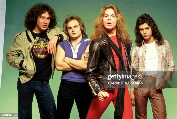 Photo of Eddie VAN HALEN and Michael ANTHONY and Alex VAN HALEN and VAN HALEN and David LEE ROTH, L-R: Alex Van Halen, Michael Anthony, David Lee...