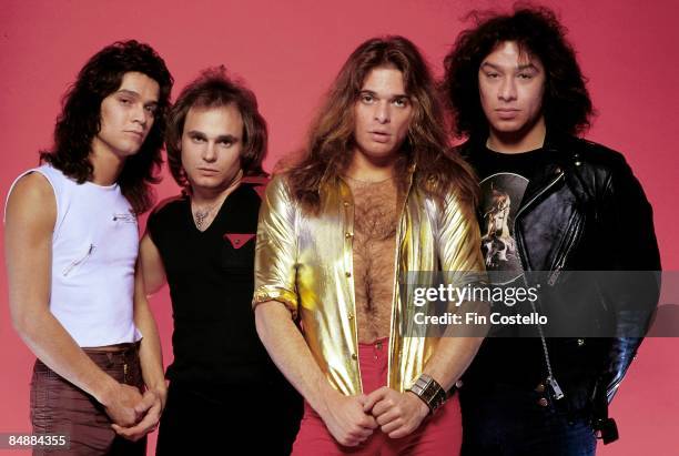 Photo of David LEE ROTH and Eddie VAN HALEN and Alex VAN HALEN and Michael ANTHONY and VAN HALEN, L-R: Eddie Van Halen, Michael Anthony, David Lee...