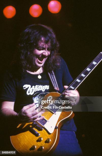 Photo of Bernie MARSDEN and WHITESNAKE, Bernie Marsden performing live onstage, playing Gibson Les Paul guitar