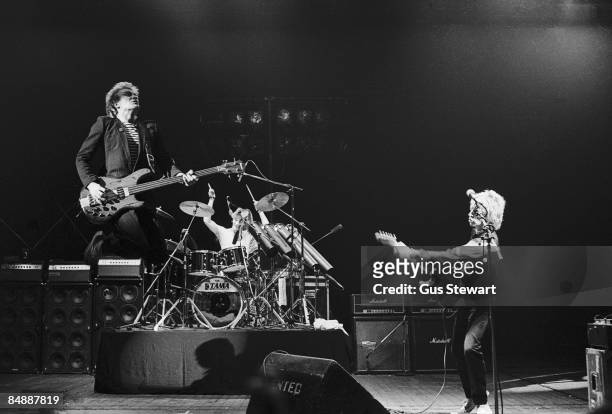 Photo of Andy SUMMERS and Stewart COPELAND and STING and POLICE, L-R: Sting , Stewart Copeland, Andy Summers performing live onstage - on night when...