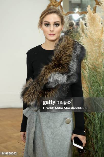 Olivia Palermo attends the Pringle of Scotland show during London Fashion Week September 2017 on September 18, 2017 in London, England.