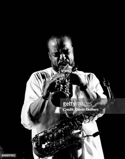 American saxophonist Grover Washington Jr. Performing live on stage, circa 1990.
