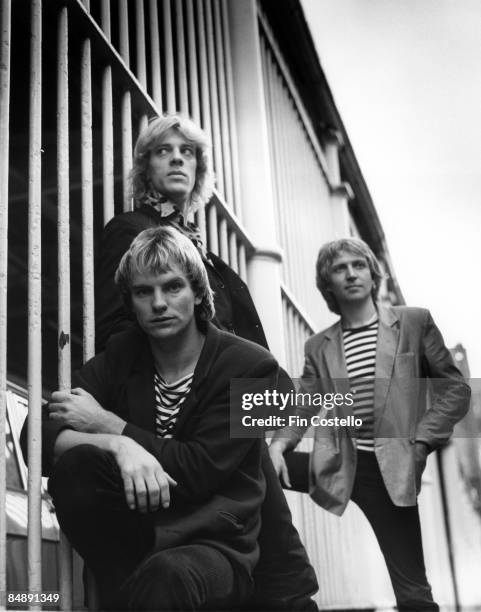 Photo of STING and Andy SUMMERS and Stewart COPELAND and POLICE; Sting , Stewart Copeland & Andy Summers - posed, group shot - photoshoot for cover...