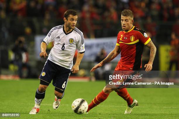 Scotland's Shaun Maloney and Belgium's Toby Alderweireld