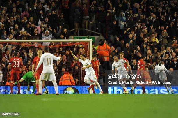 Swansea City's Chico scores his teams first goal of the game