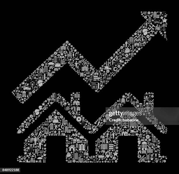 real estate market increase construction industry vector icon pattern - contractor computer stock illustrations