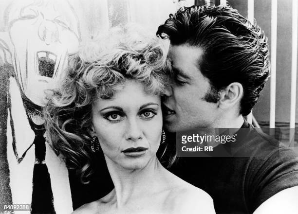 Photo of OLIVIA NEWTON-JOHN and John TRAVOLTA and GREASE; Film still of John Travolta and Olivia Newton John in the film 'Grease'