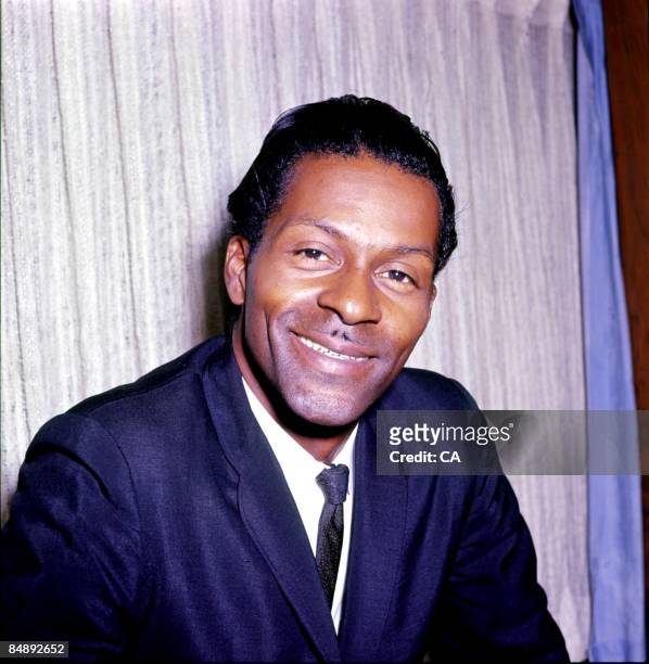 Photo of Chuck BERRY, posed at EMI offices