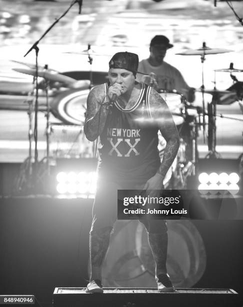 Vocalist Sonny Sandoval of P.O.D. Performs onstage during 'Soundboy Killaz Tour' at Revolution Live on September 17, 2017 in Fort Lauderdale, Florida.