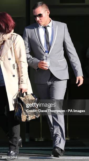 Craig MacDonald arrives at Prestatyn Magistrates Court. MacDonald is one of nine people who have been ordered to pay the rape victim of former...