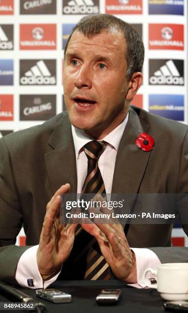 Stewart Regan Chief Executive of the Scottish Football Association during a press conference at Hampden Park, Glasgow.