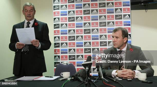 Stewart Regan Chief Executive of the Scottish Football Association with Campbell Ogilvie President of the President of the Scottish Football...