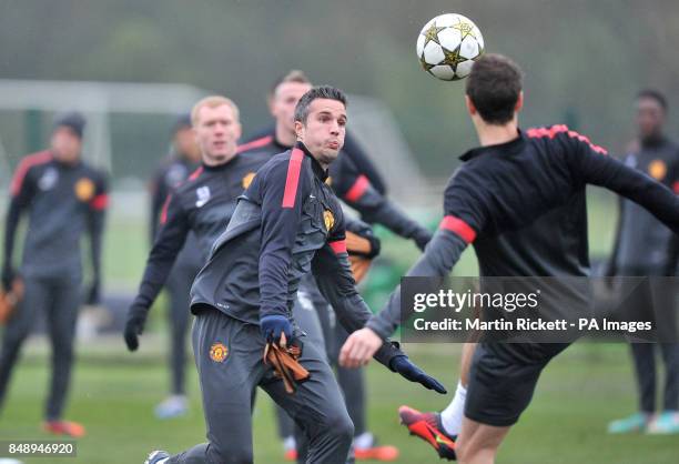Manchester United's Robin Van Persie during a training session at Carrington Training Ground, Manchester.