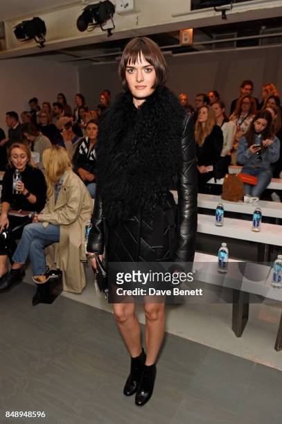 Sam Rollinson attends the David Koma SS18 catwalk show during London Fashion Week September 2017 at The National Theatre on September 18, 2017 in...