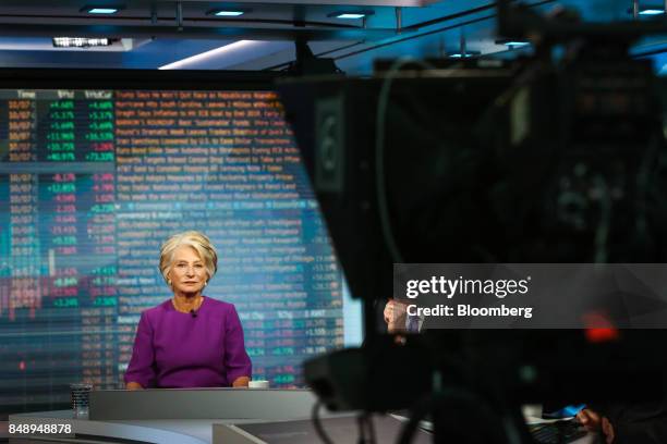 Jane Harman, former congresswoman and chief executive officer of the Woodrow Wilson Center for Scholars, listens during a Bloomberg Television...