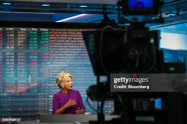 Jane Harman, former congresswoman and chief executive officer of the Woodrow Wilson Center for Scholars, speaks during a Bloomberg Television...