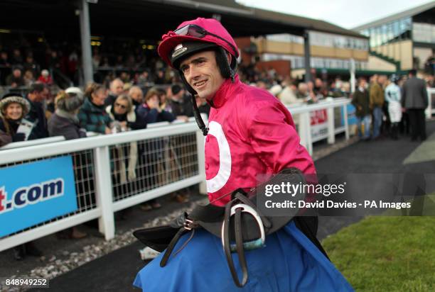 Jockey Ruby Walsh after victory in the Nethway Hotel Torquay And Jay&Kay Coaches Kent Novices Hurdle at Exeter Racecourse, Exeter.