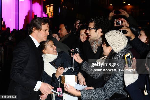 Coli Firth arriving for the premiere of Gambit at the Empire Leicester Square, London.