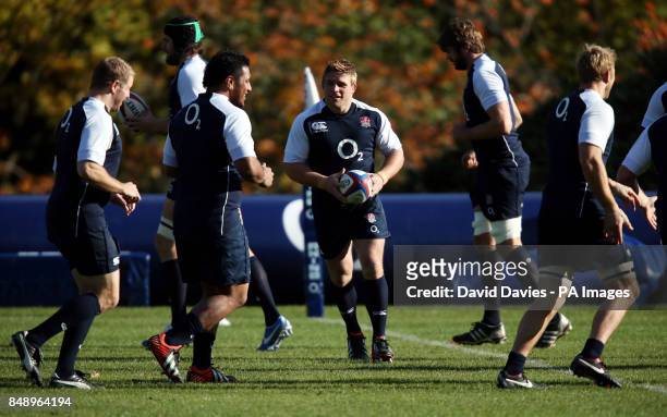 Tom Youngs during a training session at Pennyhill Park Hotel, Bagshot, Surrey.