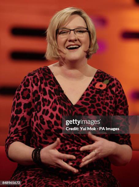 Guest Sarah Millican during filming of The Graham Norton Show , at The London Studios in London.
