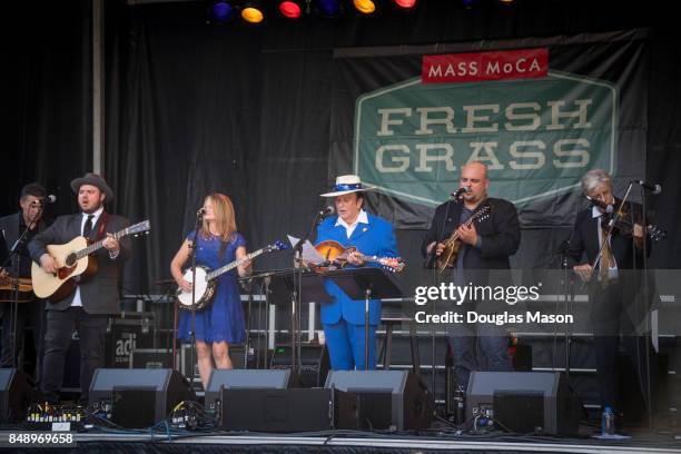 Bobby Osborne sits in with Alison Brown & the Compass Bluegrass All Stars during their performance at the FreshGrass 2017 music festival at Mass MoCA...