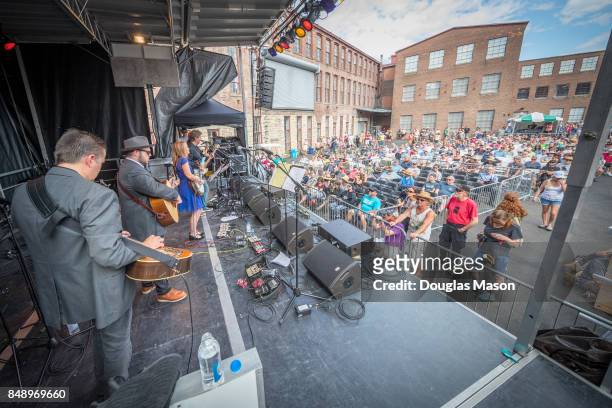Alison Brown & the Compass Bluegrass All Stars perform during the FreshGrass 2017 music festival at Mass MoCA on September 16, 2017 in North Adams,...