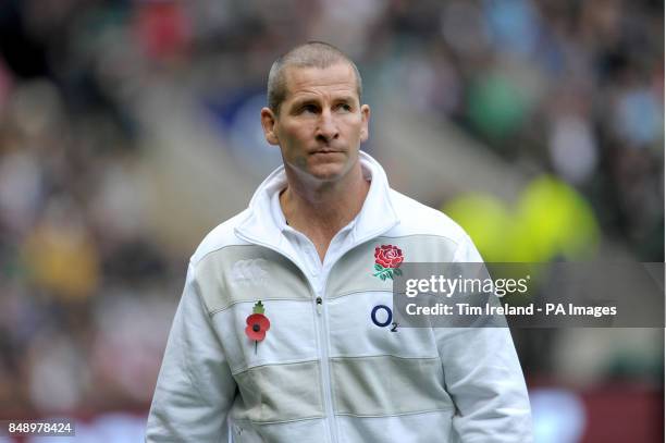 England's head coach Stuart Lancaster during the QBE International match at Twickenham Stadium, Twickenham.