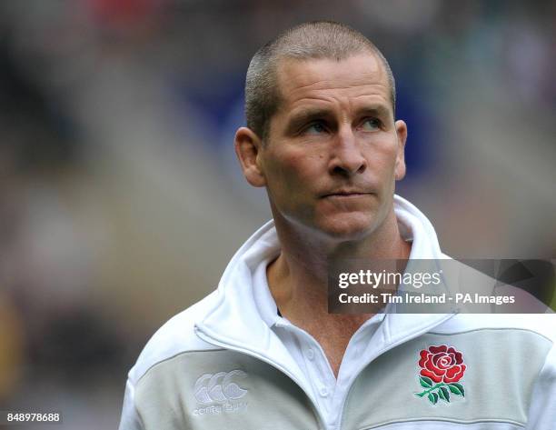 England's head coach Stuart Lancaster during the QBE International match at Twickenham Stadium, Twickenham.