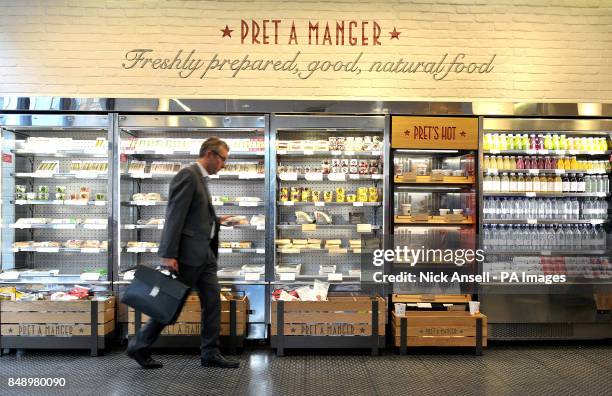 Man shops in a Pret A Manger store in Melcombe Street in central London. Filipino fast food group Jollibee Foods Corp is reportedly eyeing a...