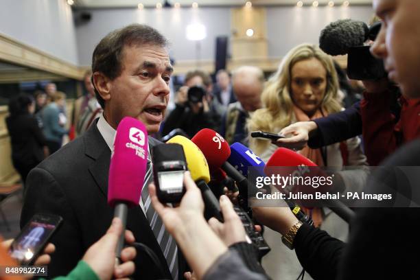 Minister for Justice Alan Shatter at the count centre at Dublin Castle, after a referendum to enshrine children&Otilde;s rights into the constitution...