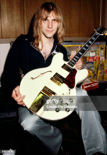 Photo of RUSH and Alex LIFESON; Portrait of Alex Lifeson backstage