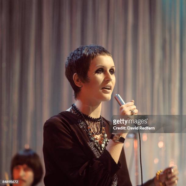 English singer Julie Driscoll performs on a television show in London circa 1968.